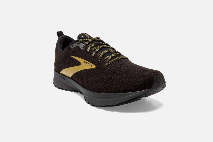 Brooks Revel 4 Road Loopschoenen Heren - Zwart/Goud - 140365SQF